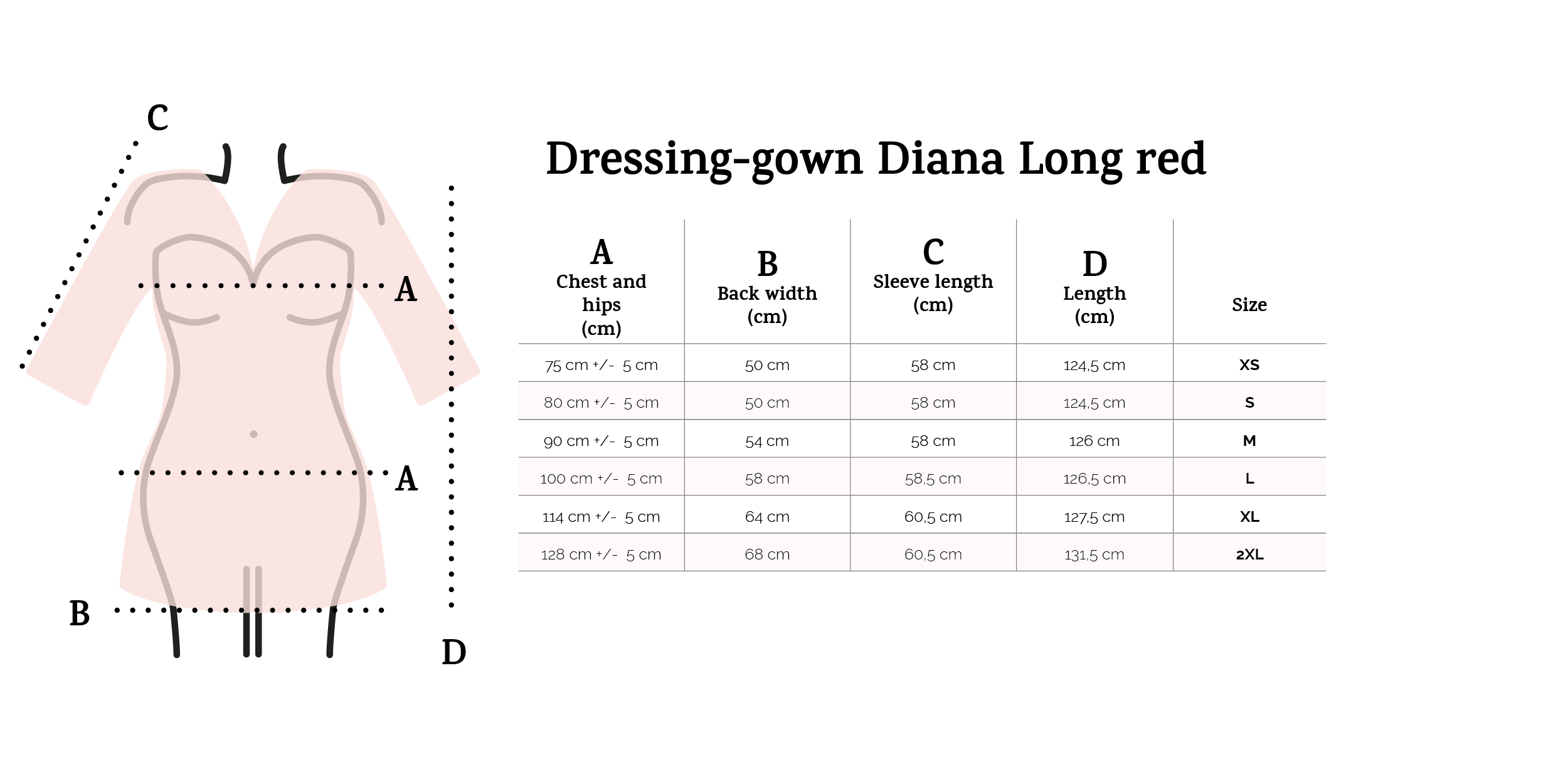 Dressing-gown Diana long red